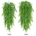 thumbnail image 2 of 4 Pack Artificial Fake Hanging Ferns Plants Vine Fake Ivy Boston Outdoor UV Resistant Plastic, Green, 2 of 10