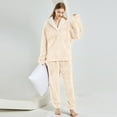 thumbnail image 2 of Lixiuxyad Plaid Pajama Women Comfortable Flannel Pajamas Long Sleeve Plus Size Loose Fit EU Sizes Homewear Set Can Be Worn Outside, 2 of 4