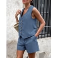 thumbnail image 4 of Conjunto de Dos Piezas para Mujer PRETTYGARDEN Chaleco y Shorts Azul M, 4 of 8