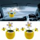 thumbnail image 2 of Abastado Precioso juguete de baile de energía solar, columpio de energía solar, maceta de abeja, adorno de coche para salpicadero de coche, escritorio, oficina, decoración del hogar, 2 of 7