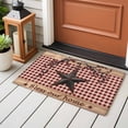 thumbnail image 3 of Country Stars Front Door Rugs 2x3 ft Vintage Rust Black Star Red Plaid Brown Wood Grain Small Rug for Entryway Non Slip Washable Bathroom Door Mat Absorbent Floor Mat for Indoor Entrance, 3 of 9