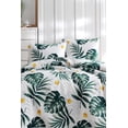 thumbnail image 3 of Green Leaves Full/Queen Size Bedspread/Coverlet Set – 3 Piece Quilt Set with Pillowcases, All-Season Lightweight, Digitally Printed Design, 65% Cotton, Made in Turkey – Soft, Durable,, 3 of 3