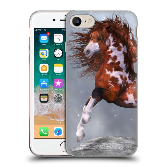 Head Case Designs Officially Licensed Simone Gatterwe Horses Native Soft Gel Case Compatible with Apple iPhone 7 / 8 / SE 2020 & 2022