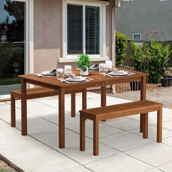 Furinno Tioman Outdoor Durable Hardwood Bench - Brown