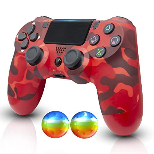 Wireless Controller For Ps4 Remote For Sony Playstation 4 With Charging Cable And Double Shock Red Camouflage New Model Walmart Com Walmart Com