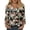 Khaki, variant on Womens V Neck Three Quarter Sleeve Floral Print Casual Loose Fit T Shirt Top Lightweight Soft Fabric Blouse for Daily Wear Office Travel Dark Green S