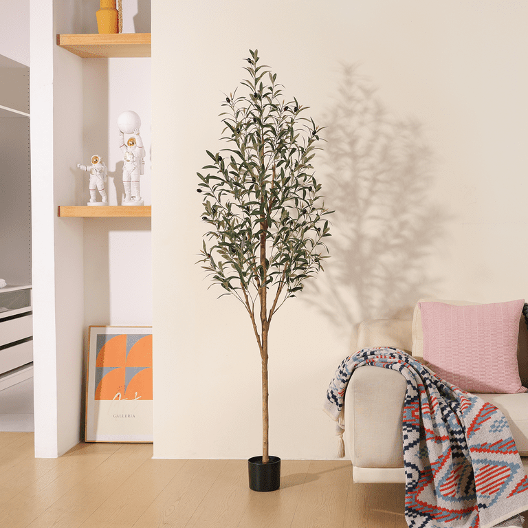 DR.Planzen 6ft Artificial Olive Tree with Natural Wood Trunk photo 4