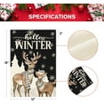 thumbnail image 5 of Hello Winter Reindeer Snowflake Garden Flag 12x18 Inch Double Sided Outside, Winter Rustic Seasonal Yard Outdoor Decorative Flag Black, 5 of 6