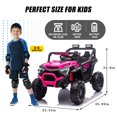 thumbnail image 6 of Xuanlur 24V Ride On Toys for Big Kids, Electric Off-Road UTV Truck with Remote Control, Kids Ride on Cars for Boys Girls, LED, Power Display, Efficiency Battery, 4X100 Motors, Music, Pink, 6 of 8