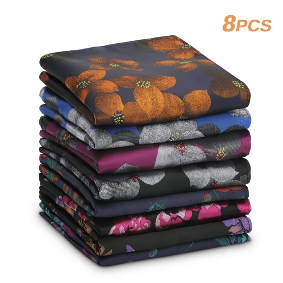 Lingsida 8pcs Handkerchiefs for Men, Paisley Pattern Hankies, Classic Pocket Squares for Business, 9.6x9.6"