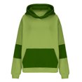 thumbnail image 3 of Color Block Hooded Sweatshirts for Women Oversize Fit Autumn Sweatshirt Pull-up Hoodie Streetwear with Pockets Gym Workout Athleisure Casual Essentials Plus Size, 3 of 5