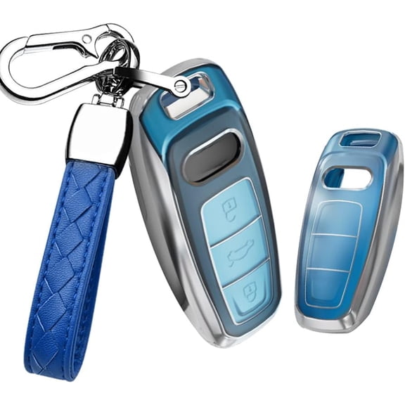 TPU Crystal Key Fob Cover For Audi A6 A8 Q7 S6 A7 S7 E-Tron RS6 RS7 Q8 SQ8 SQ7 Car Accessories with Keychains