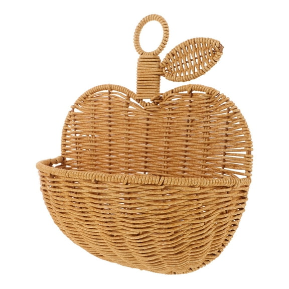 Wall-Mounted Vegetable and Fruit Basket Hammock with Decorative Hanging Storage Lid Organizer