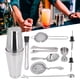 thumbnail image 4 of JUEGO DE BARRA DE 11 PIZAS, JUEGO DE COCOCTELERA, HERRAMENTAS MEZCLADORAS DE BIDBAS DE ACERO INOXIDABLE, KIT DE BARMAN QUE Incluye Taza Coctelera, Cuchara Mezcladora, Coladero,, 4 of 7