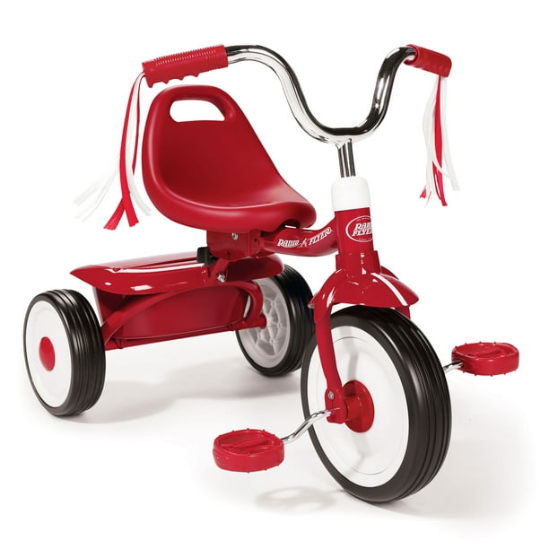 Radio Flyer 411S Tricycle pour Tout-Petits Tricycle Débutant avec Bac de Rangement, Rouge