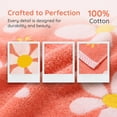 thumbnail image 2 of REGALWOVEN Floral Pattern Pure Cotton Soft Absorbent Decorative Hand Towels for Bathroom 13 x 29 Inch Orange 2-Piece, 2 of 6