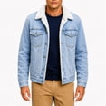 thumbnail image 6 of Jackets For Men Winter Sherpa Lined Denim Button Down Jacket With Pockets Workwear Coat Vintage Trendy Weekend Outdoor Outfits, 6 of 6