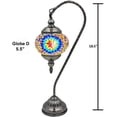 thumbnail image 6 of Silver Fever Handcrafted Mosaic Turkish Lamp Moroccan Glass Table Desk Bedside Light Bronze Base with E12 Bulb Red Yellow Starburst Latter, 6 of 9