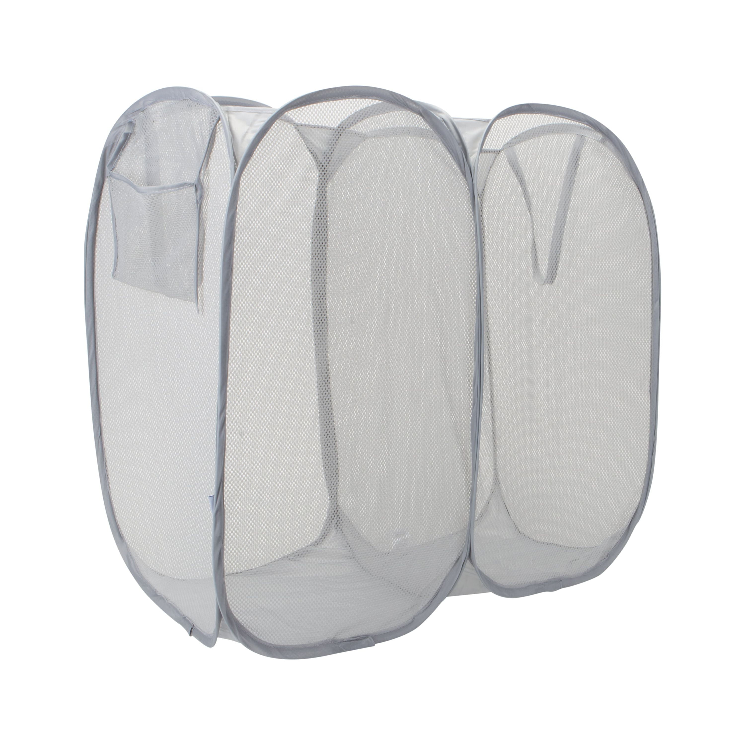 (3 pack) Mainstays Dual Pop-up Mesh Laundry Hamper with Durable Design