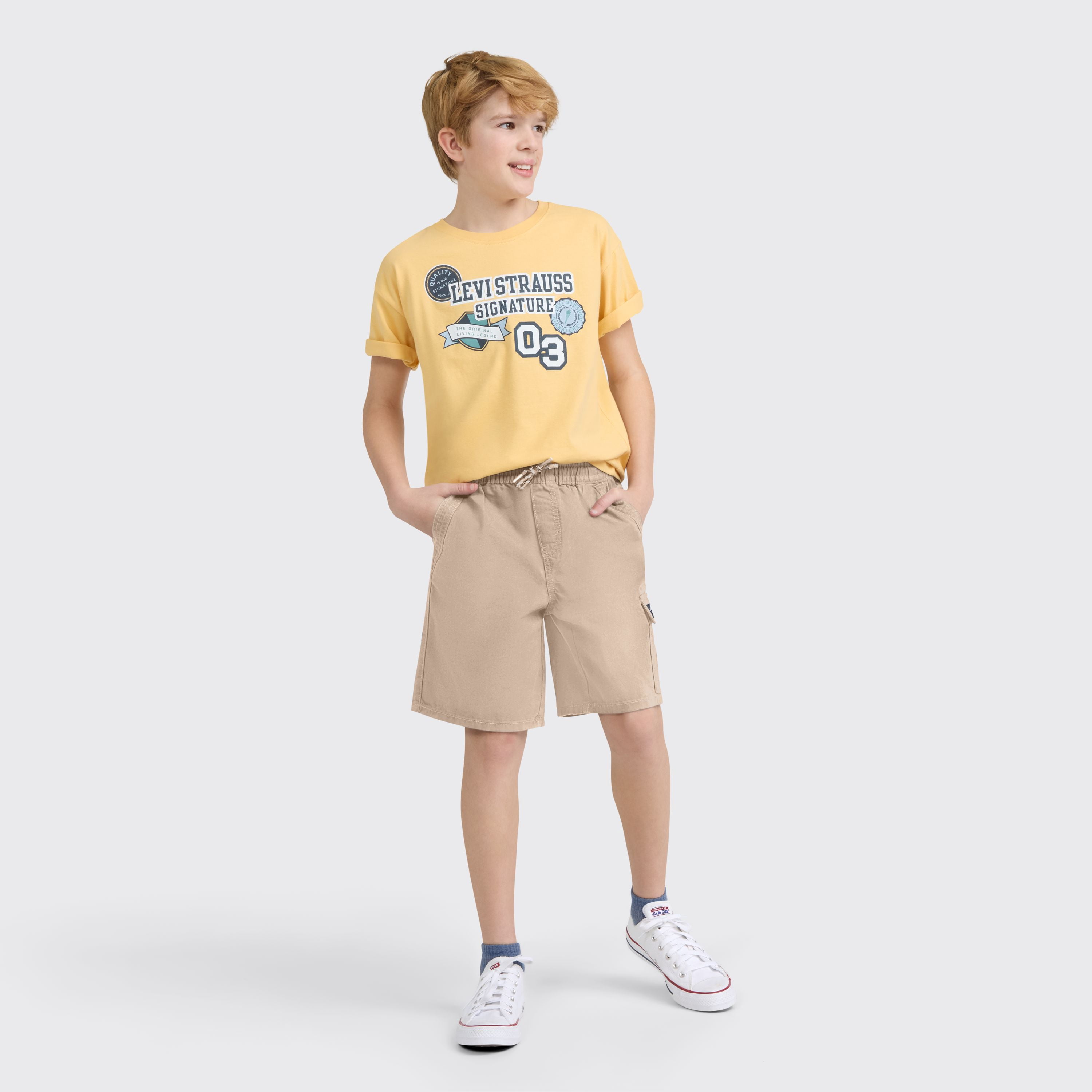 Levi Strauss Signature Boys Twill Cargo Shorts, Sizes 4-18