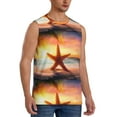 thumbnail image 2 of Balery Starfish Sunset Sea Beach Men's Sleeveless Muscle Shirts Workout Tank Top, Moisture Wicking, Odor Protection-Medium, 2 of 8