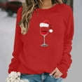 thumbnail image 5 of Busydd Christmas Shirts for Women Trendy Holiday Graphic Long Sleeve Sweatshirt for Women Comfy Cotton Round Neck Womens Sweatshirts S, 5 of 6
