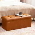 thumbnail image 3 of 31.5 Inches Ottoman with Storage , Folding Foot  Stool for Bedroom Living Room Entryway, 3 of 8