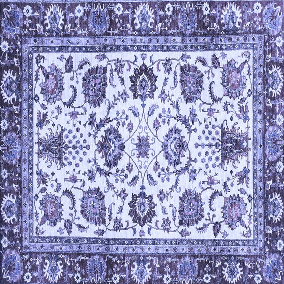 Ahgly Company Indoor Square Oriental Blue Traditional Area Rugs, 5' Square