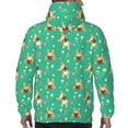 thumbnail image 7 of Wukai Bulldog Puppy Flower Print Men Hoodies Fleece Sweatshirts Long Sleeve Sweaters Pullover Fall Outfits Winter Clothes-X-Large, 7 of 7