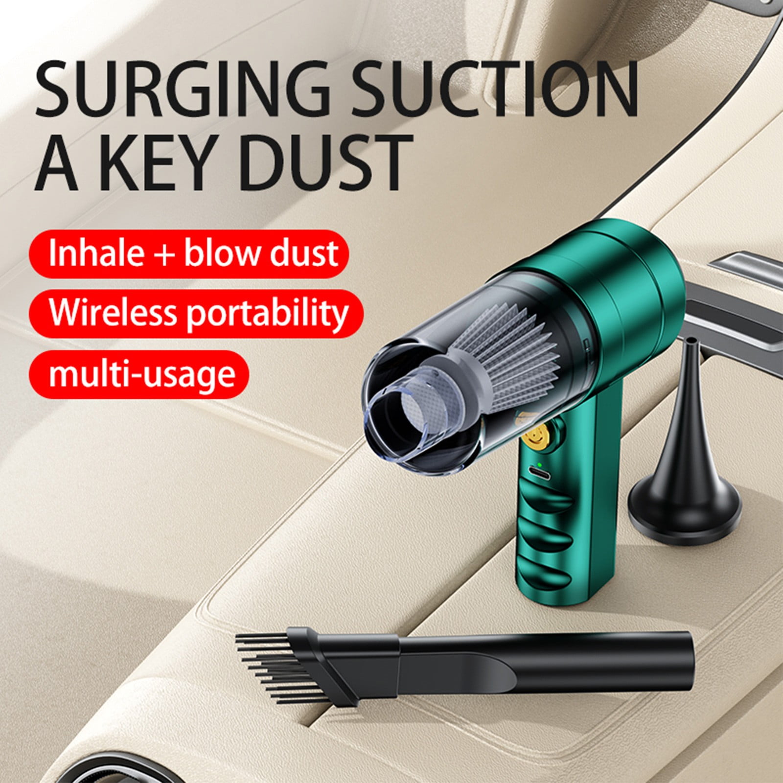 cvlncycling Handheld Car Vacuum Cleaner, Portable High Power Cordless Hand Held Vacuum,Rechargeable Hand Vacuum for Car, Home, Office, Pet