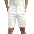 thumbnail image 2 of Mens Solid White Casual Shorts, Classic Fit, Summer Daily & Formal - Casual Use, 2 of 6