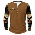 thumbnail image 2 of Goodtrade8 Casual Mens Tops Long Sleeve Plus Size Button Long Sleeve Khaki Printed Crew Neck Plus Size Shirts for Men, 2 of 4