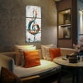 thumbnail image 3 of Hieng 3 Piece Abstract Canvas Wall Art Modern Music Note Painting Poster Print Modern Turquoise and Orange Picture Artwork for Kitchen Bedroom Bathroom Decor Unframed, 3 of 6