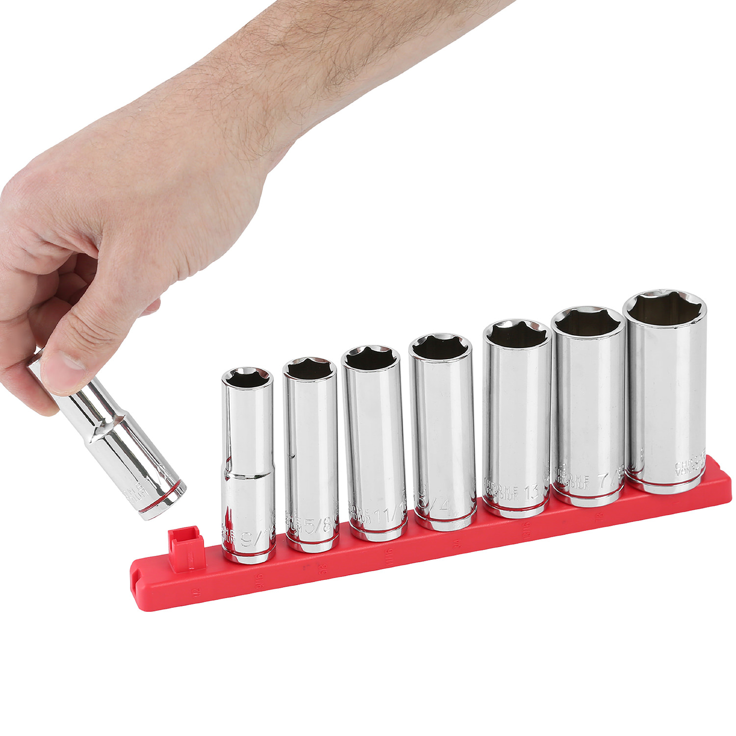 Hyper Tough 9-Piece 1/2 in Drive Deep SAE Socket Set, Model 5833