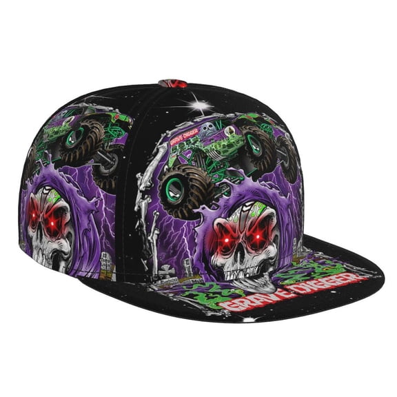 Monster Grave Digger Trucks Adjustable Brim Bill Baseball Cap Adjustable Snapback Hat Hip Hop Cap Dad Hat Men Women