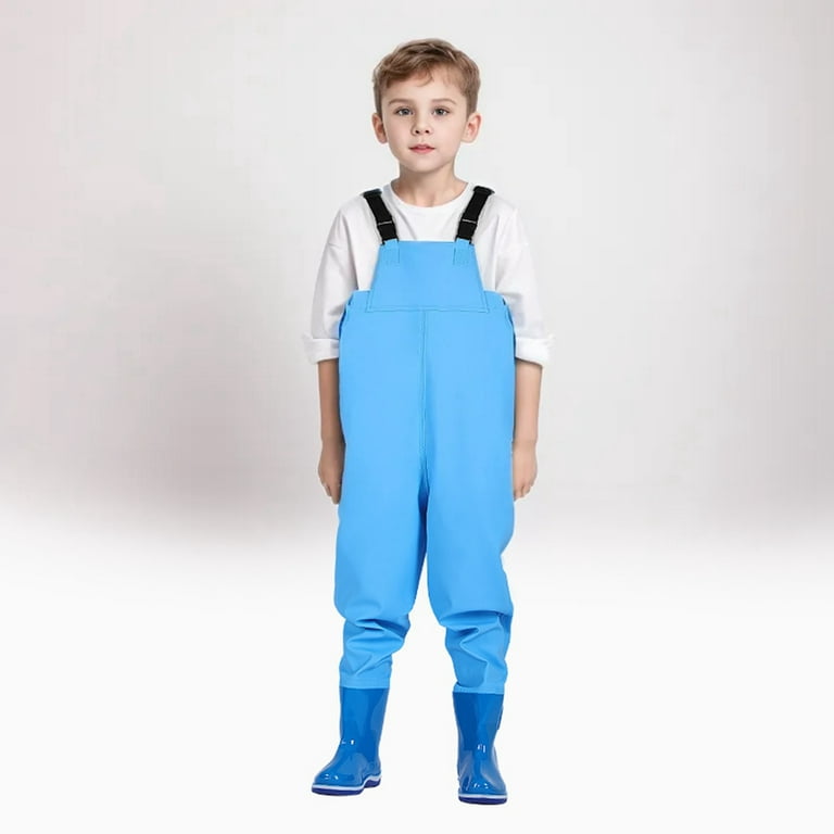 Kcodviy Kids Chest Waders Youth Fishing Waders for Toddler Children Water Proof Waders with Boots Baby Rompers for Boys Neutral Pants Baby Overalls