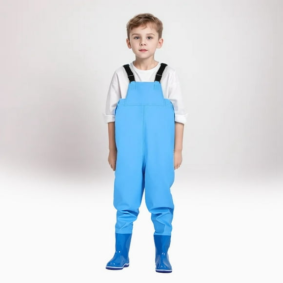 PMVFHDE Boys Romper&Jumpsuit Kids Chest Waders Youth Fishing Waders For Toddler Children Water Proof Waders With Boots Boy Clothes Blue,33