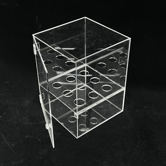 9 Holes Ice Cream Cone Cabinet Acrylic Egg Roll Display Box Transparent Waffle Cone Holder Display Case with Door