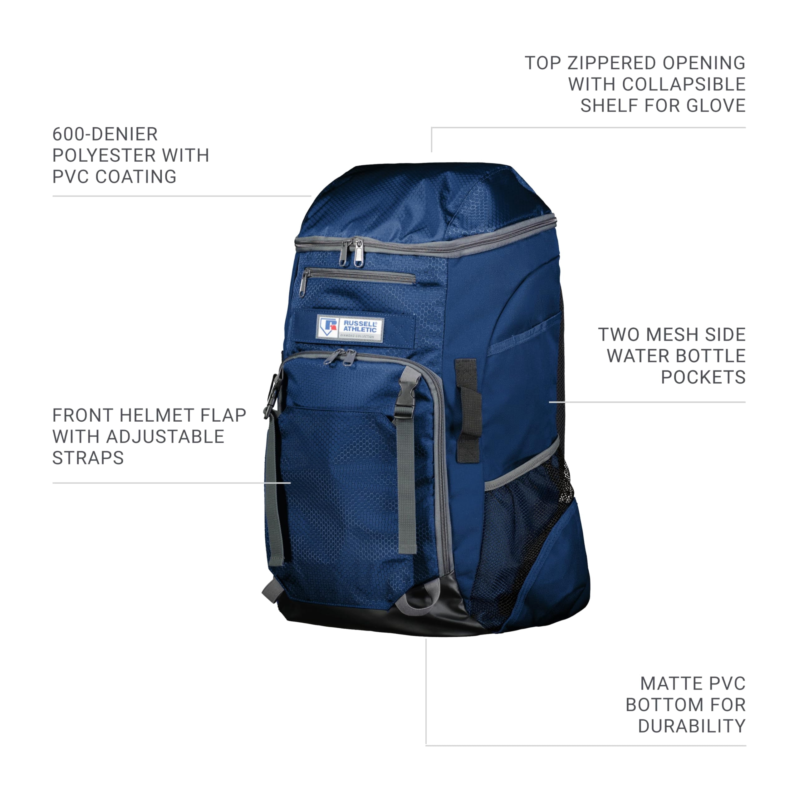 Russell R01DWM.NAV.OS Diamond Gear Backpack, Navy - One Size