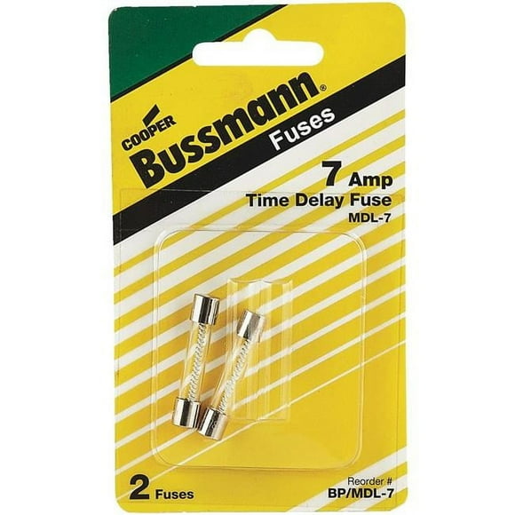 Bussman Electrical BP-MDL-7 7A Electronic Time Delay Fuse, Nickel - Plated Brass Endcap