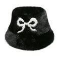 thumbnail image 1 of Sombreros de invierno cálidos con lazo de visón sintético, sombrero de pescador para mujer., 1 of 4