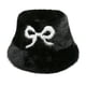 thumbnail image 1 of Sombreros de invierno cálidos con lazo de visón sintético, sombrero de pescador para mujer., 1 of 4