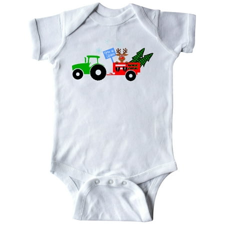 

Inktastic Christmas Tractor with Cute Reindeer Gift Baby Boy or Baby Girl Bodysuit