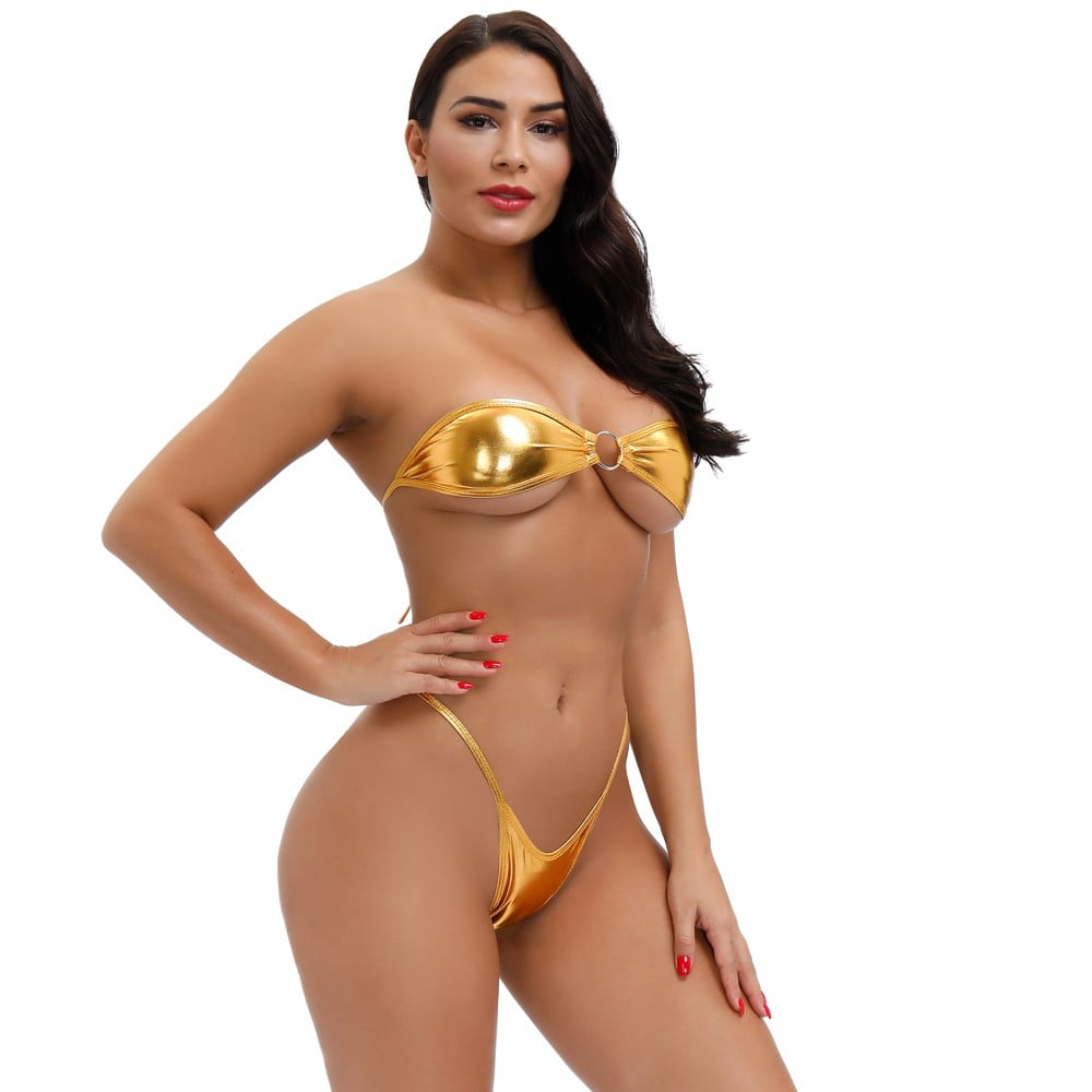 gold g string bikini