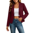 thumbnail image 2 of Stamzod Blazers for Women Business Casual Open Front Long Sleeve Dress Jackets Slim Fit Work Office Blazer with Button Red M, 2 of 10