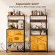 thumbnail image 2 of Kitchen Bakers Rack with Power Outlet, Coffee Bar Table 4 Tiers, Kitchen Microwave Stand with 6 S-shaped Hooks, Storage Shelf Rack for Spices, Pots and Pans - Rustic Brown, 2 of 3