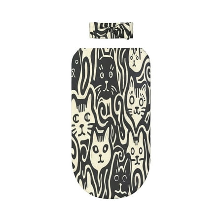 

Lafuoo Abstract Cat Faces Pattern Pattern 0-6 Months Newborn Swaddle Bag Headband Set for Girls Clothes Baby Care Products