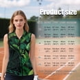 thumbnail image 7 of KEIAHUAN Polynesian Womens Sleeveless Golf Shirts Quick Dry Smooth V Neck Palm Leaves Athletic Shirts Comfortable Stretchy Tennis Shirts Racerback Tennis Tops with Pockets, 7 of 7