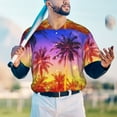 thumbnail image 6 of Daiia Palm Trees at Sunset Mens Baseball Jersey Button Down Shirts Short Sleeve Sports Uniforms-Large, 6 of 9