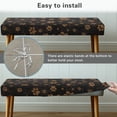 thumbnail image 6 of Psesaysky Paw Prints Design Polyester Spandex Fabric Bench Seat Cover with Pet Fur Resistant, Anti-Pet Hair Stretch Dining Bench Covers for Home, 6 of 9